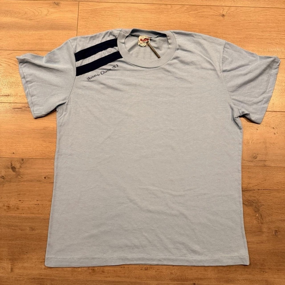 Vintage Ausable Chasm souvenir t-shirt light blue 80s on an Enco Originals XL
